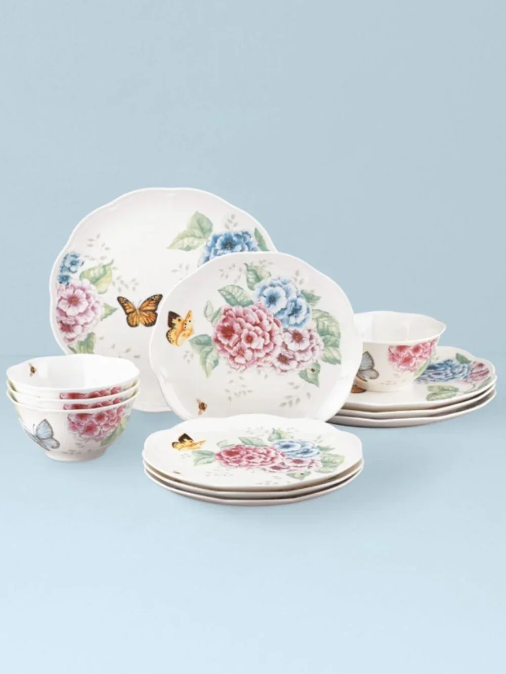 Lenox Dinnerware Set, Butterfly Meadow Hydrangea 12-Piece Set